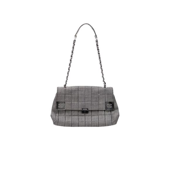 CHANEL Denim Chocolate Bar Chain Shoulder Bag A-A34378 - Picture 1 of 11